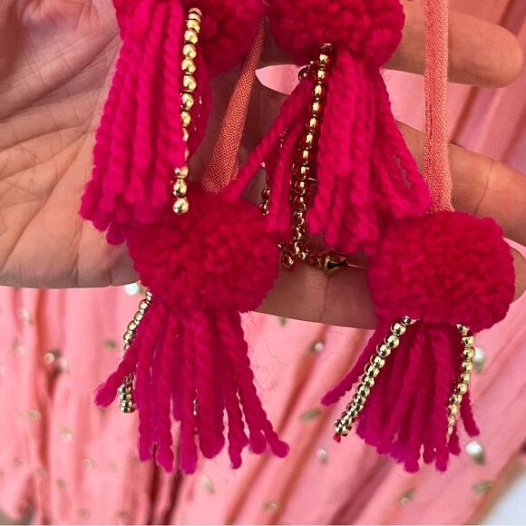 Sundress Neo Long Embellished Tiered Long Sleeve Maxi Dress in Coral size XS/S - Picture 6 of 15